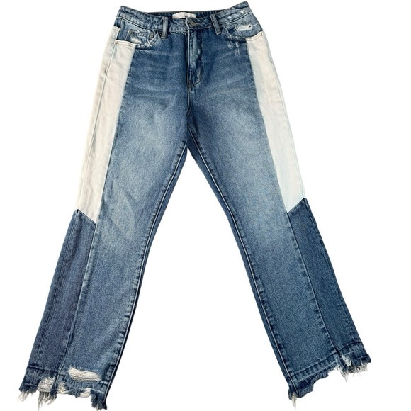 Vervet High Rise Patchwork Jeans Womens 26 Blue‎ Denim Hippie Festival Gypsy - Picture 1 of 11